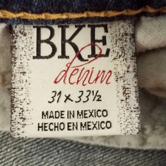 BKE Denim Culture Womens 31L Dark Wash Bootcut Stretch Embellished Jeans - Picture 8 of 9